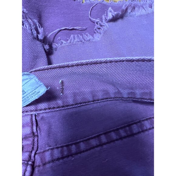 Free People Womens Frayed Hem Denim Shorts W28 Purple Casual Summer Style - Picture 7 of 14